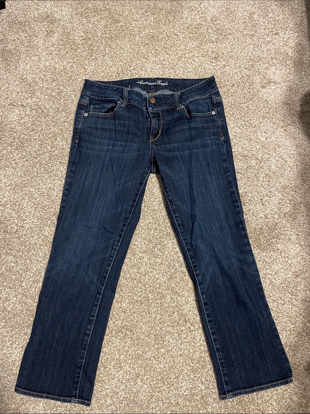 American Eagle Outfitters Dark Blue Cropped Jeans